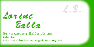 lorinc balla business card